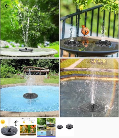 Solar Powered Bird Bath Water Fountain Fountain Pool, Pond Decorations, Bird Fountain, Solar Powered Fountain, Pool Pond, Solar Water Fountain, Pond Waterfall, Solar Fountain, Fountain Feature