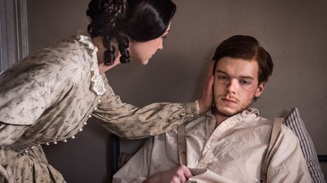 Dr. Foster confronts his family’s divided loyalties when his mother and wounded Confederate brother arrive. Alice is shocked to find her fiancé, Tom, deeply changed by war. Samuel and Aurelia try to persuade a young slave to seize a chance at freedom. #MercyStreetPBS Mercy Street, Character Bank, Nurse Aesthetic, Jerome Valeska, Union Army, Scruffy Men, Cameron Monaghan, Episode Online, Watch Full Episodes