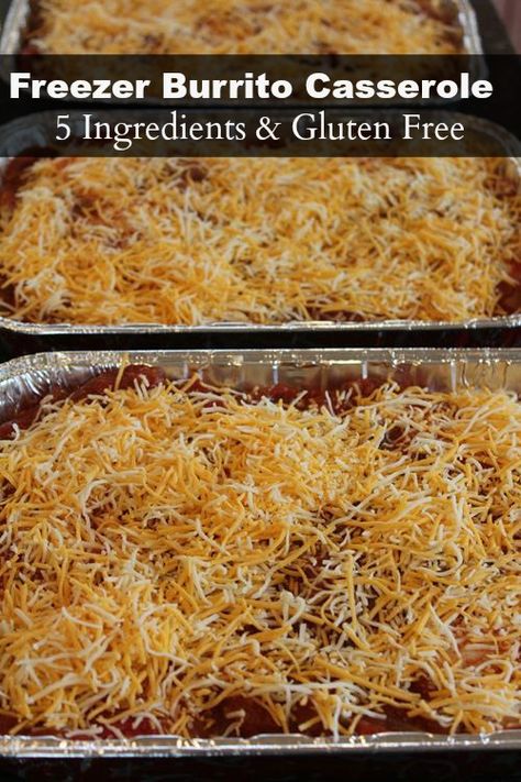 Freezer Enchilada Casserole, Hamburger Meat Freezer Meals, Lactose Free Freezer Meals, Easy Gluten Free Freezer Meals, Freezer Taco Bake, Ground Beef Frozen Meals, Freezer Meal Vegetarian, Ground Meat Freezer Meals, Gluten Free Burritos