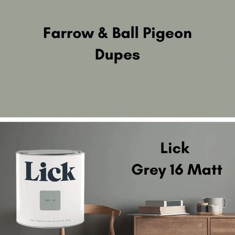 Farrow & Ball Pigeon Paint Dupes & Complementary Colours Farrow And Ball Furniture, Pigeon Farrow And Ball, Farrow Ball Pigeon, Farrow And Ball, Complementary Colors, Farrow Ball, Pigeon, Save You, Home Diy