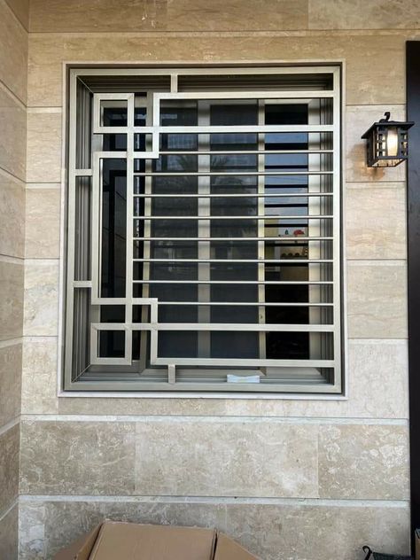 Steel Window Grill Design Modern, Iron Window Grill Modern, Ventilation Grill Design, Ms Grill Design For Windows, Iron Window Grill, Country Home Exterior, Modern Window Design, Window Grills, Modern Window Grill