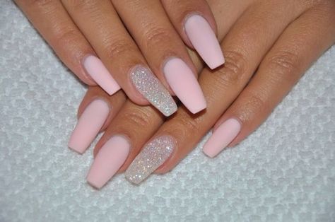 Matte baby pink nails Baby Pink Nails, Coffin Shape, Ballerina Nails, Pink Acrylic Nails, Acrylic Nails Coffin, Hot Nails, Nails Coffin, Fabulous Nails, Coffin Nails Designs