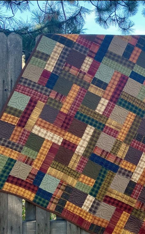 Madras Itty Bitty Quilt Kit Homespun Fabric Quilt Patterns, Quilts Using Plaids, Homespun Quilt Ideas, Tartan Patchwork Quilts, Flannel Quilt Patterns Simple, Homespun Quilts Patterns, Flannel Quilt Ideas, Plaid Quilt Ideas, Flannel Shirt Quilt