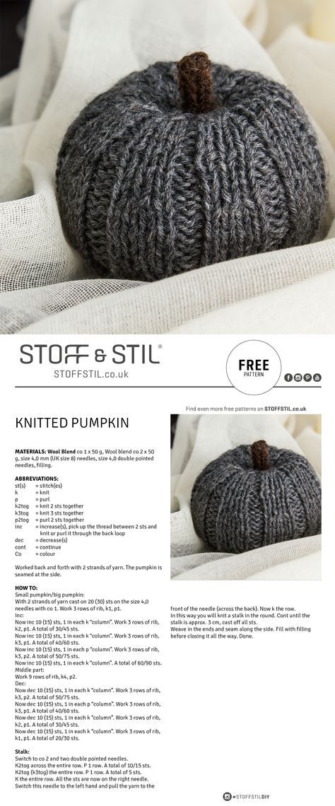 Knitted Halloween, Halloween Knitting Patterns, Halloween Knitting, Fall Knitting Patterns, Holiday Knits, Fall Knitting, Pumpkin Pumpkin, Crochet Pumpkin, How To Purl Knit