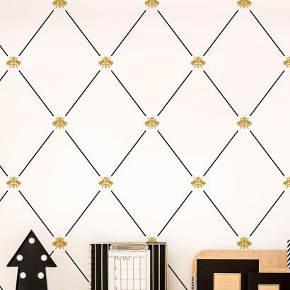 Wall Stencils - Wallpaper Stencil Patterns for Accent Walls Trellis Stencil, Trellis Wall Stencil, Trellis Wall, Expensive Wallpaper, Wall Stencil Designs, Wall Stencil Patterns, Damask Stencil, Painting Walls, Wallpaper Stencil