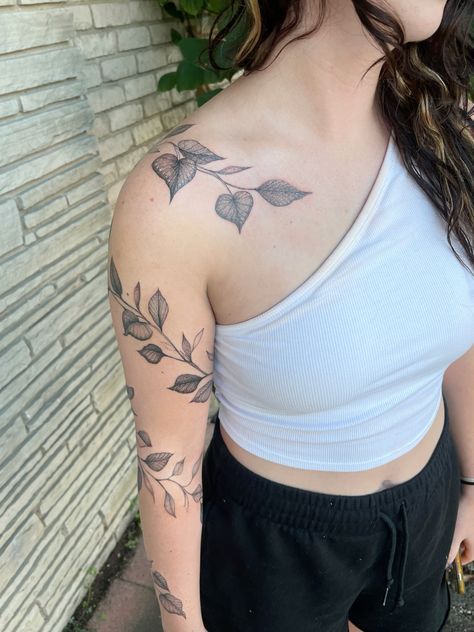 Rose Vine Tattoos, Arm Wrap Tattoo, Flower Vine Tattoos, Around Arm Tattoo, Wrap Around Tattoo, Vine Tattoo, Wrap Tattoo, Bone Tattoos, Full Arm Tattoos