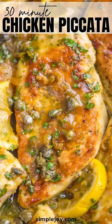 This Lemon Chicken Piccata is an easy dinner recipe that our family loves. The simple pan sauce is both deep, rich, and full of bright flavor! Chicken With Capers And Lemon, Chicken Capers Lemon Piccata, Lemon Chicken With Capers, Chicken Piccata With Lemon Sauce, Chicken Piccata Easy, Lemon Caper Chicken, Lemon Chicken Piccata, Capers Chicken, New Chicken Recipes