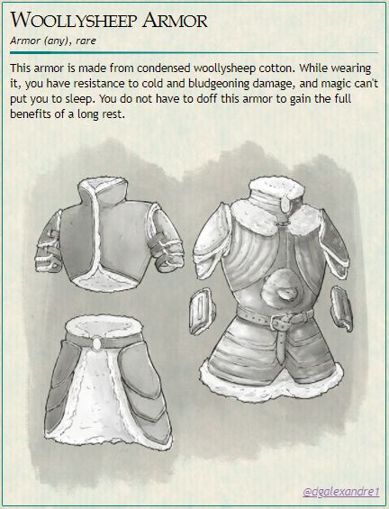 Woollysheep Armor - an armor variant for chilly weather! (Free content from the future Scroll-io kickstarter!): UnearthedArcana Druid Armor, Magic Armor, Dungeon Master's Guide, Dungeons And Dragons 5e, Dnd Funny, D D Items, Dnd 5e Homebrew, Dnd Dragons, Dungeons And Dragons Game