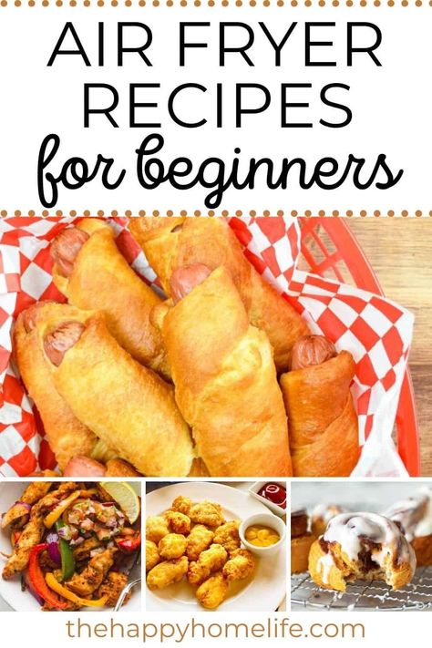 Looking to get started with an air fryer? These air fryer recipes for beginners will show you how easy and fun it is use. Let's get cooking! Recipes Using Air Fryer, Easy Air Fryer Recipes For Beginners, Air Fryer Sides, Ninja Air Fryer Recipes, Airfryer Meals, Recipes For Air Fryer, Simple Air Fryer Recipes, Airfry Recipes, Air Fryer Recipes For Beginners