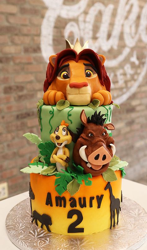 Lion King Theme Birthday Cake, Lion Cakes For Kids, Lion King Cake Ideas, Simba Birthday Cake, Simba Birthday Party Ideas, Torte Re Leone, Lion King Birthday Cake, Lion Baby Shower Theme, Simba Cake