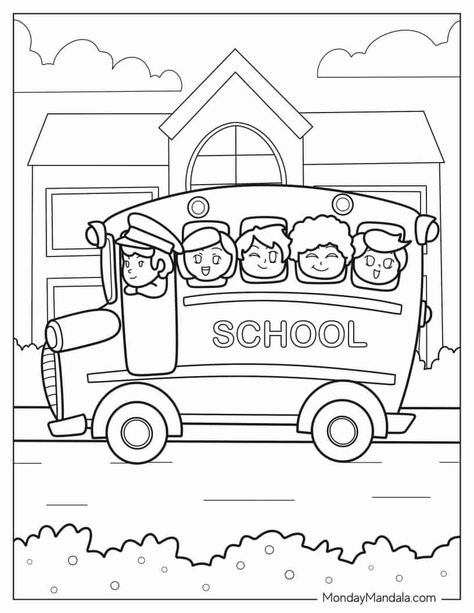 20 School Bus Coloring Pages (Free PDF Printables) School Bus Coloring Page, Bus Coloring Page, Bus Sekolah, School Bus Pictures, School Bus Driving, Homemade Envelopes, Passover Crafts, Color Sheets, Arabic Phrases