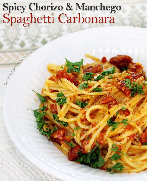 Chorizo Carbonara, Spagetti Carbonara, Carbonara Ingredients, Easy Weekday Dinners, Spagetti Recipe, Pasta Carbonara Recipe, Barilla Pasta, Shopper Marketing, Spaghetti Carbonara