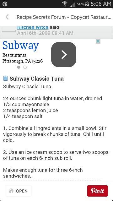 Copycat Subway Tuna, Subway Tuna Recipe, Subway Tuna Recipe Copycat, Subway Tuna Salad Recipe, Tunafish Sandwich, Subway Tuna, Health Era, Tuna Sandwich Recipes, Tuna Fish Salad