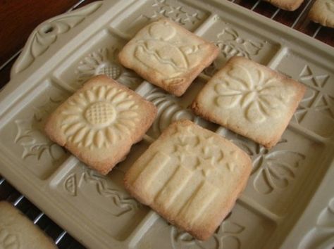 I have several cute ceramic cookie molds that you use to bake in.  They take a special dough that can stand up to being released from the molds.  This recipe came in a cookie book that came with one of the molds.  The serving size depends on your molds. I will put 12 for the purpose of this recipe. Cookie Mold Recipes, Molded Cookie Recipe, Mold Recipes, Brown Bag Cookie Molds, Recipes With Ingredients, Ceramic Molds, Cookie Dough Recipes, Shortbread Recipes, Cookie Mold