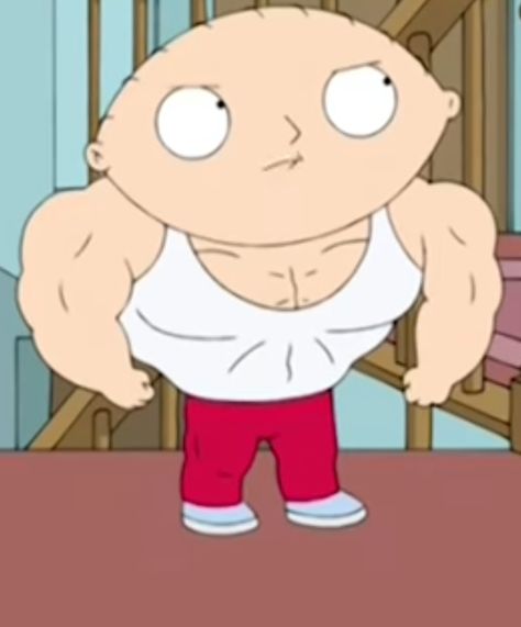 Stewie Griffin Pfp, Family Guy Stewie Icon, Stewie Griffin Icon, Muscle Character, Family Guy Stewie, Buff Guys, Stewie Griffin, Gym Wallpaper, Emo Pfp