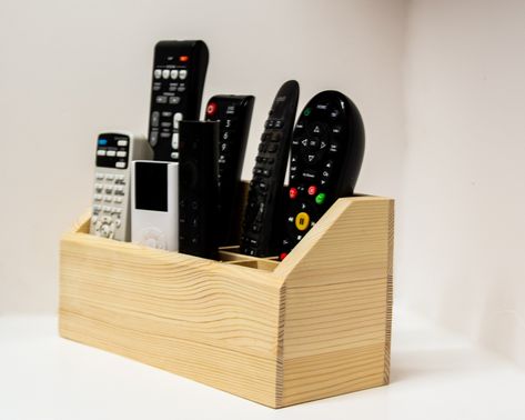 Remote Holder Ideas, Remote Organization, Home Bar Signs, Tv Area, Side Box, Remote Holder, Remote Control Holder, Hall Interior Design, Stylish Mehndi