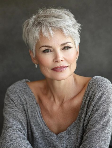 Short Chemo Hairstyles, Women’s Very Short Haircuts, Pixie Haircuts For Women Over 60, Short Haircuts For Women Over 60, How To Style Pixie Hairstyles, Very Short Hairstyle Women, Short Wedge Hairstyles, Super Short Pixie Cuts, Brown Pixie