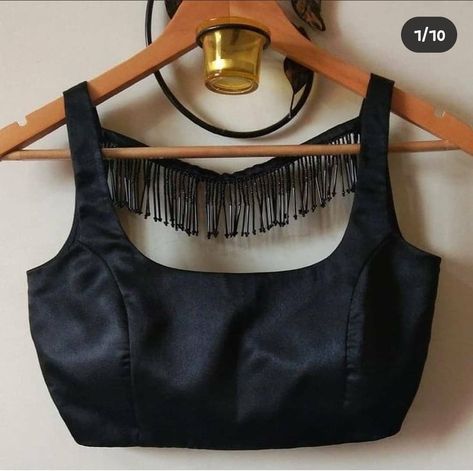 Hindi Dress, Blauj Design, Black Blouse Designs, Sleeveless Blouse Designs, Sequence Blouse, Backless Blouse Designs, Blouse Design Images, Padded Blouse, Blouse Designs Indian