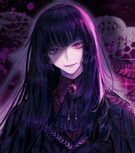 Black Hair Purple Eyes, H U, Long Black Hair, Anime Baby, Purple Eyes, Sketchbook Art Inspiration, Handsome Anime Guys, Handsome Anime, Dark Fantasy Art