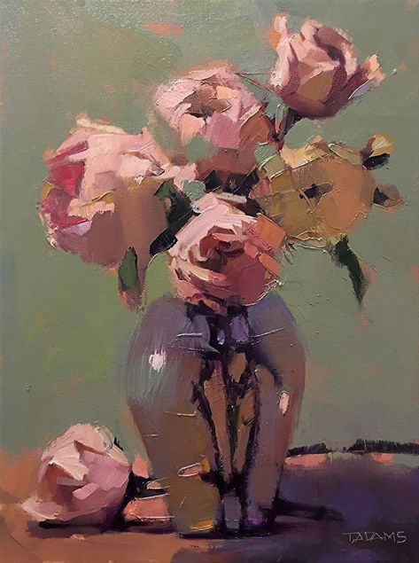 Funky Patterns, Roses And Peonies, Piskel Art, Figurative Kunst, Arte Peculiar, Oil Painting Inspiration, Flowers In A Vase, Selling Paintings, Arte Inspo