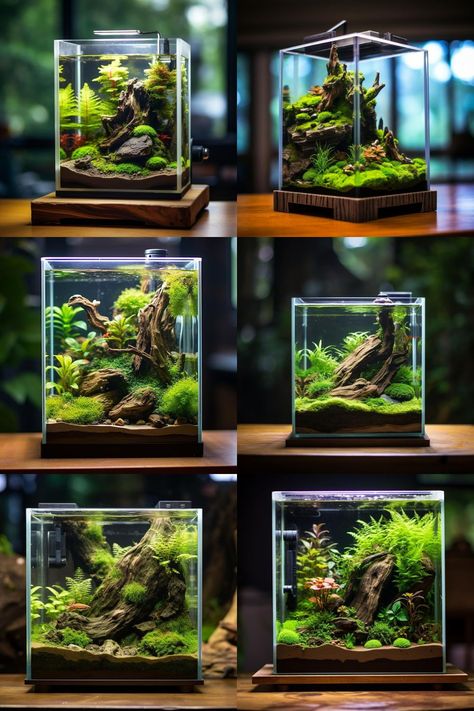 Delve into the world of effortless betta fish tank design with our curated simple betta fish tank ideas. Discover how to create a chic, comfortable space for your betta that's easy to maintain. Visit our blog for a variety of creative ideas and start planning your betta's new habitat. Nano Tank Aquascape Ideas, Cute Fish Tank Ideas, Betta Aquascape, Square Fish Tank, Betta Fish Tank Ideas, Planted Betta Tank, Betta Tanks, Fish For Beginners, Aquascaping Ideas