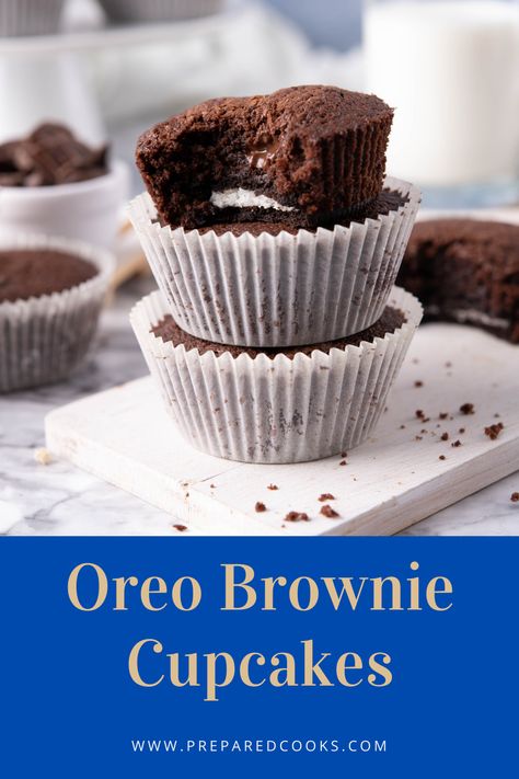 Oreo Brownie Cupcakes Brownie Cookie Cupcakes, Brownies In A Cupcake Pan, Oreo Brownie Cupcakes, Brookies In Cupcake Tin, Cookie Oreo Brownie Cupcake, Oreo Brownies Recipe, Cookies And Brownies, Oreo Brownie, Cream Cheese Oreo