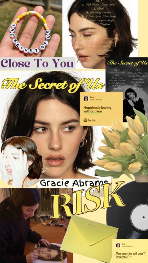 Gracie Abrams The Secret of Us Wallpaper Collage Aesthetic Music Aesthetic Vinyl, Us Aesthetic Wallpaper, Gracie Abrams Vinyl, Aesthetic Gracie Abrams, Gracie Abrams Wallpaper, Gracie Abrams Tour, Gracie Abrams Aesthetic, Gracie Abrams Concert, Us Aesthetic