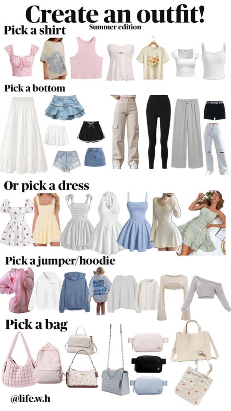 Summer edition Preppy Teen Outfits, Basic Clothes Essentials, Preppy Inspiration, Tiktok Outfits, Preppy Summer Outfits, Outfit Collage, Cute Preppy Outfits, Preppy Summer, Preppy Outfit