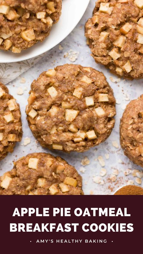 Breakfast Cookies For Kids, Healthy Clean Eating Breakfast, Healthy Apple Pie Oatmeal, Apple Pie Oatmeal, Healthy Apple Pie, Oatmeal Breakfast Cookies, Breakfast Cookie Recipe, Breakfast Cookies Healthy, Cookies Healthy