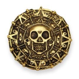 Aztec Coin Aztec Coin, Pirate Props, Pirate Coins, Golden Age Of Piracy, Pirate Tattoo, Pieces Of Eight, Masonic Symbols, Aztec Calendar, Fantasy Props