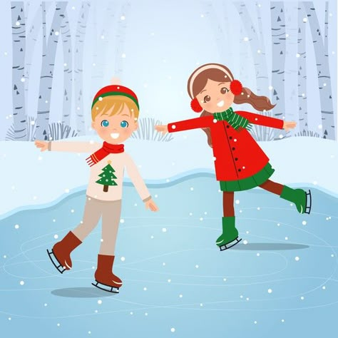 Winter Pictures For Kids, Islam Pictures, Ice Skating Winter, Kids Skates, Happy New Year Background, Merry Christmas Background, Winter Outdoor Activities, Appliqué Quilts, Ice Skater