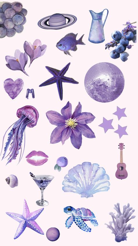 Purple Collage Aesthetic, Purple Photo Collage, Laptop Widgets, Summer Prints Wallpaper, Rainbow Collage, Purple Collage, فنسنت فان جوخ, Wallpapers Phone, Scrapbook Printing