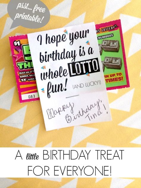 A sweet little birthday gift for anyone! + 101 DIY birthday gift printables! Lottery Ticket Gift, Free Printable Crafts, Lottery Ticket, Printables Free Kids, Diy Gifts For Friends, Diy Bricolage, Birthday Cards Diy, Printable Crafts, Money Gift