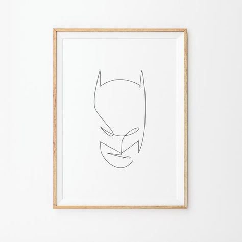 Batman Minimalist, Monochrome Posters, One Line Tattoo, Matisse Paintings, Line Art Poster, Line Print, Minimalist Drawing, Batman Art, Motivational Wall Art