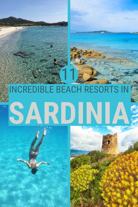 Are you planning your summer holidays in Sardinia and can't decide where to stay? Look no further and read this post for a selection of the best beach resorts in Sardinia | Sardinia holidays | Where to stay in Sardinia | Trip to Sardinia | Sardinia travel | Hotels in Sardinia | #sardinia #traveltips via @c_tavani Sardinia Travel, Best Beaches In Sardinia, Best Family Resorts, Luxury Beach Resorts, Beach Village, Best All Inclusive Resorts, Wellness Resort, Sardinia Italy, Family Resorts