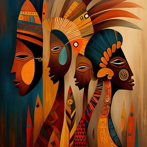 African Abstract Art, African Drawings, Africa Art Design, African Artwork, Afrique Art, African Paintings, Afrikaanse Kunst, African Art Paintings, Black Art Painting