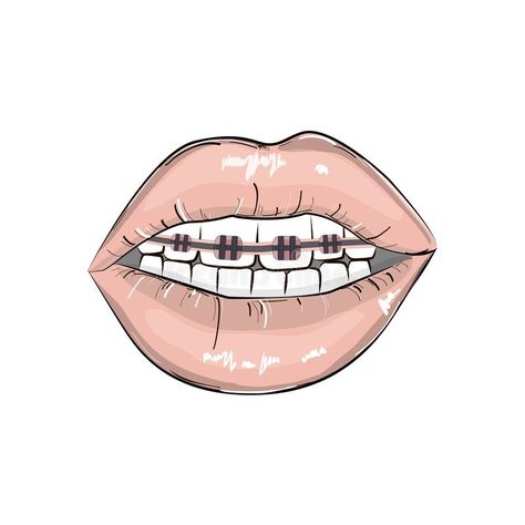 Drawing Mouths, Drawing Mouth, Dental Wallpaper, Smile Drawing, Kedokteran Gigi, Small Pretty Tattoos, Art Apps, Smile Design, Lips Drawing