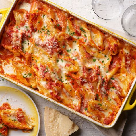 No Boil Stuffed Shells, Stuffed Shells Beef, Easy Stuffed Shells, Chicken Stuffed Shells, Stuffed Shells Ricotta, Pasta Food Recipes, Shells Recipe, Pasta Shells, Baked Pasta Recipes