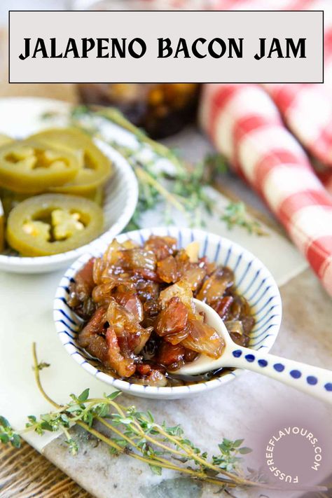 Bacon Jalapeno Jam, Bacon Jalapeno Jam Recipe, Jalapeno Relish Recipe Sweet, Jalapeno Chutney Recipes, Jalapeño Bacon Jam, Jalapeno Jam Recipe, Jam Ideas, Bacon Onion Jam, Jalapeno Bacon