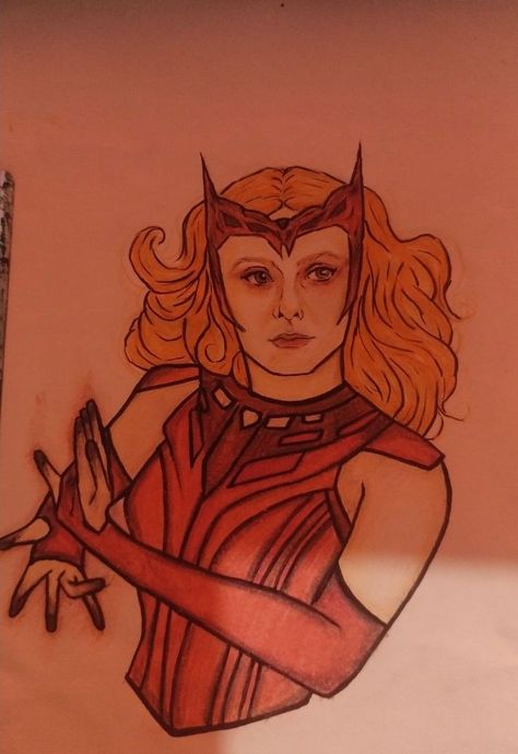 Wanda Maximoff, fanart - Marvel Drawing Wanda Maximoff Drawing Easy, Wanda Maximoff Drawing, Wanda Maximoff Fanart, Wanda Avengers, Witch Photos, Witch Drawing, Elizabeth Olsen Scarlet Witch, Marvel Drawings, Wanda Maximoff