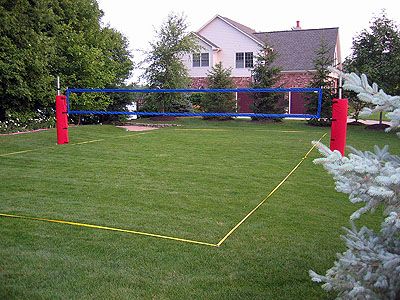 How To Construct A Grass / Artificial Turf Volleyball Court Backyard Volleyball Court, Volleyball Court Backyard, Volleyball Court Dimensions, Backyard Volleyball, Outdoor Volleyball, Volleyball Equipment, Beach Volleyball Court, Volleyball Girl, Sand Volleyball Court