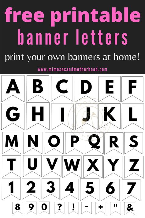 Pennant Template Free Printable, Free Banner Printables, Blank Banner Template, Alphabet Banner Free Printable, Abc Banner, Happy Birthday Banner Printable Free, Free Printable Abc Letters, Printable Abc Letters, Free Printable Letter Templates