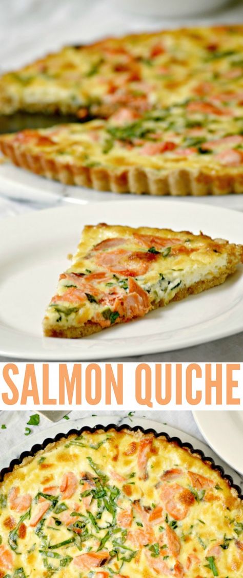 Use leftover salmon to create an entire meal with this Salmon Quiche Recipe! It's perfect for dinner or lunch and it is a fab addition to family brunch! Cooked Salmon Recipes, Leftover Salmon Recipes, Salmon Quiche, Salmon Breakfast, Leftover Salmon, Quiche Recipes Easy, Smoked Salmon Recipes, Family Brunch, Quiche Recipe