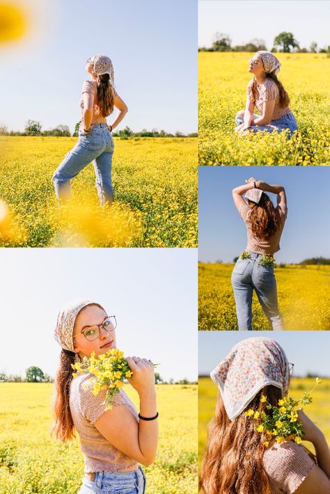 This yellow flower field in Siloam Springs, Arkansas provided a perfect location for a bit of home-grown fashion portraits. PHOTOGRAPHER TIP: make sure your model isn't allergic to flowers... eek! But also, use flowers near the lens to create pops of fuzzy color! Siloam Springs Arkansas, Yellow Flower Field, Fashion Portrait, Yellow Flower, Flower Field, Yellow Flowers, Arkansas, Photography Tips, Make It Simple