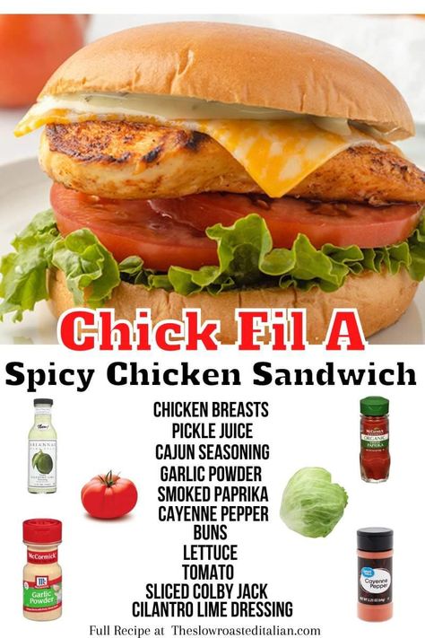 Chick Fil A Spicy Chicken, Chick Fil A Recipe, Spicy Chicken Sandwich, Homemade Recipe Books, Spicy Grilled Chicken, Spicy Chicken Sandwiches, Spicy Chicken Recipes, Favorite Recipes Chicken, Lake Food Ideas Summer