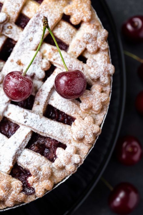 Dark Sweet Cherry Pie Fruit Recipe - Oregon Fruit Products Oregon Cherry Pie Recipe, Sweet Cherry Recipes, Sweet Cherry Pie Filling, Cherry Pie Filling Recipes, Substitute Ingredients, Chocolate Cherries, Sweet Cherry Pie, Cherry Pies, Cherry Pie Recipe