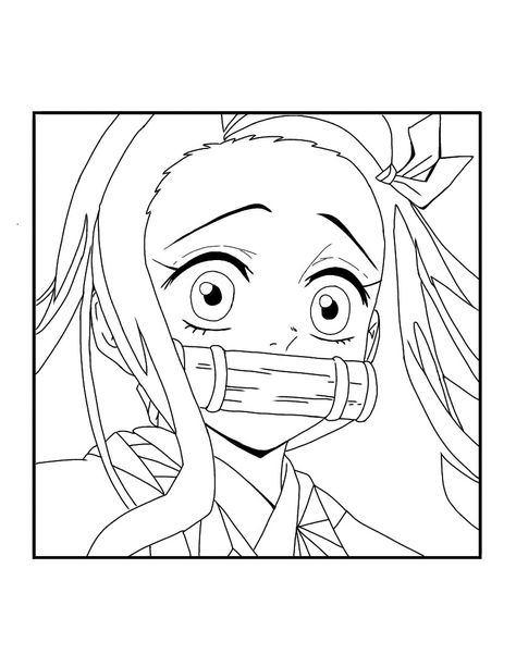 Nezuko Coloring Page, Chibi Coloring, Chibi Coloring Pages, Manga Coloring Book, Summer Coloring, Anime Lineart, Farm Animal Coloring Pages, Kitty Coloring, Anime Drawing Books