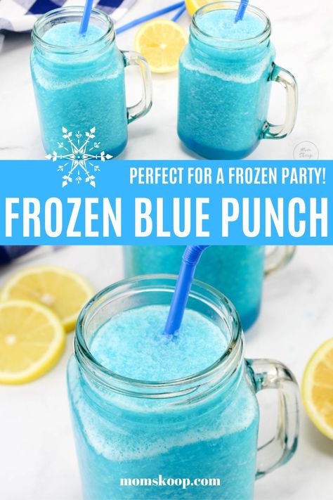 Frozen Summer Birthday Party Invitations, Elsa Punch Frozen Party, Frozen Theme Punch, Elsa Party Snacks, Frozen Birthday Party Drinks, Elsa Snack Ideas, Frozen Movie Snacks, Frozen Birthday Pool Party, Frozen Theme Birthday Party Ideas