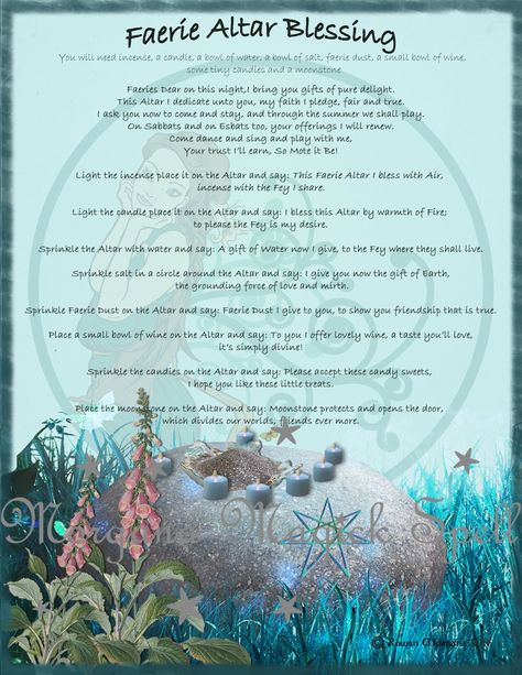 FAERIE ALTAR BLESSING Realm of the Fey Lore Faerie Altar, Altar Blessing, Fae Magick, Fairy Altar, Fairies Mythology, Fae Folk, Fairies Garden, Wiccan Magic, Faeries Gardens