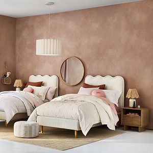 Restoration Hardware Girls Bedroom, Toddler Rooms Girly, Wavy Bed, Kids Unicorn Bedroom, Guest Bedroom Beds, Kids Full Bed, Girls Headboard, Modern Kids Bedroom Furniture, Kids Floor Cushions